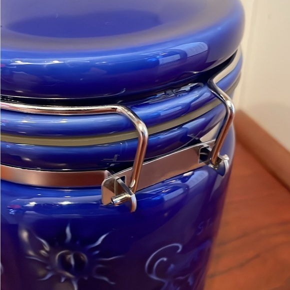 Like new! Lg Vintage Cobalt Blue Starbucks Mermaid Coffee Canister, Circa 1990’s - Picture 3 of 6